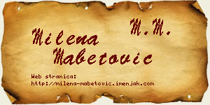 Milena Mabetović vizit kartica
